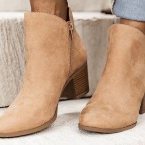 Pink Lily Topanga Beige Suede Bootie